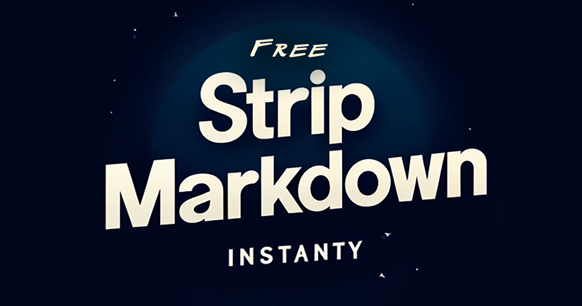 Strip Markdown Instantly Stripmarkdown